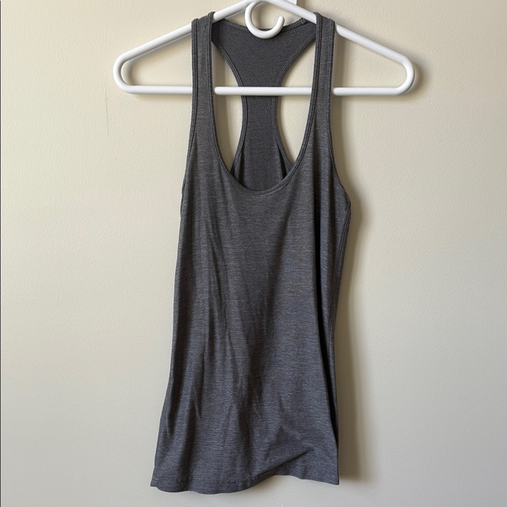 Lululemon Athletica Gray Fitted Racerback Tank Top